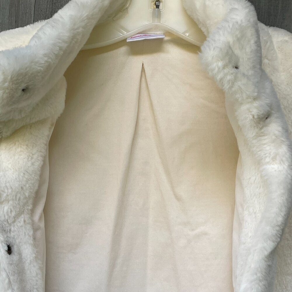 Hanna Andersson Winter White Faux Fur Snap Front Vest Girls Size 12 150cm - Picture 5 of 14